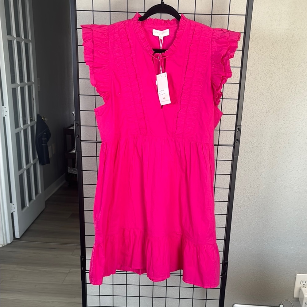 Caroline Constas Fuchsia Ruffle Detail Dress